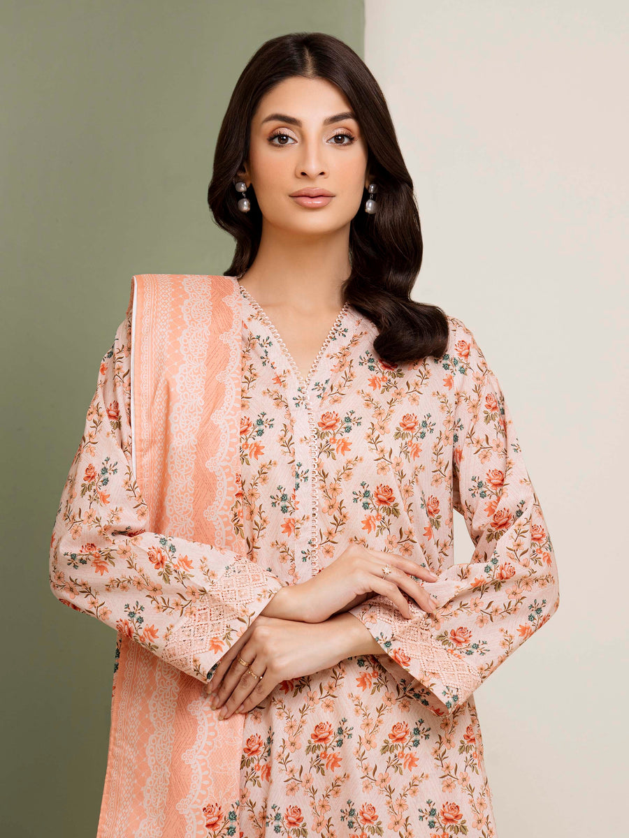 edenrobe Allure Lawn Unstitched Printed 3Pc Suit EWU5A1-35144