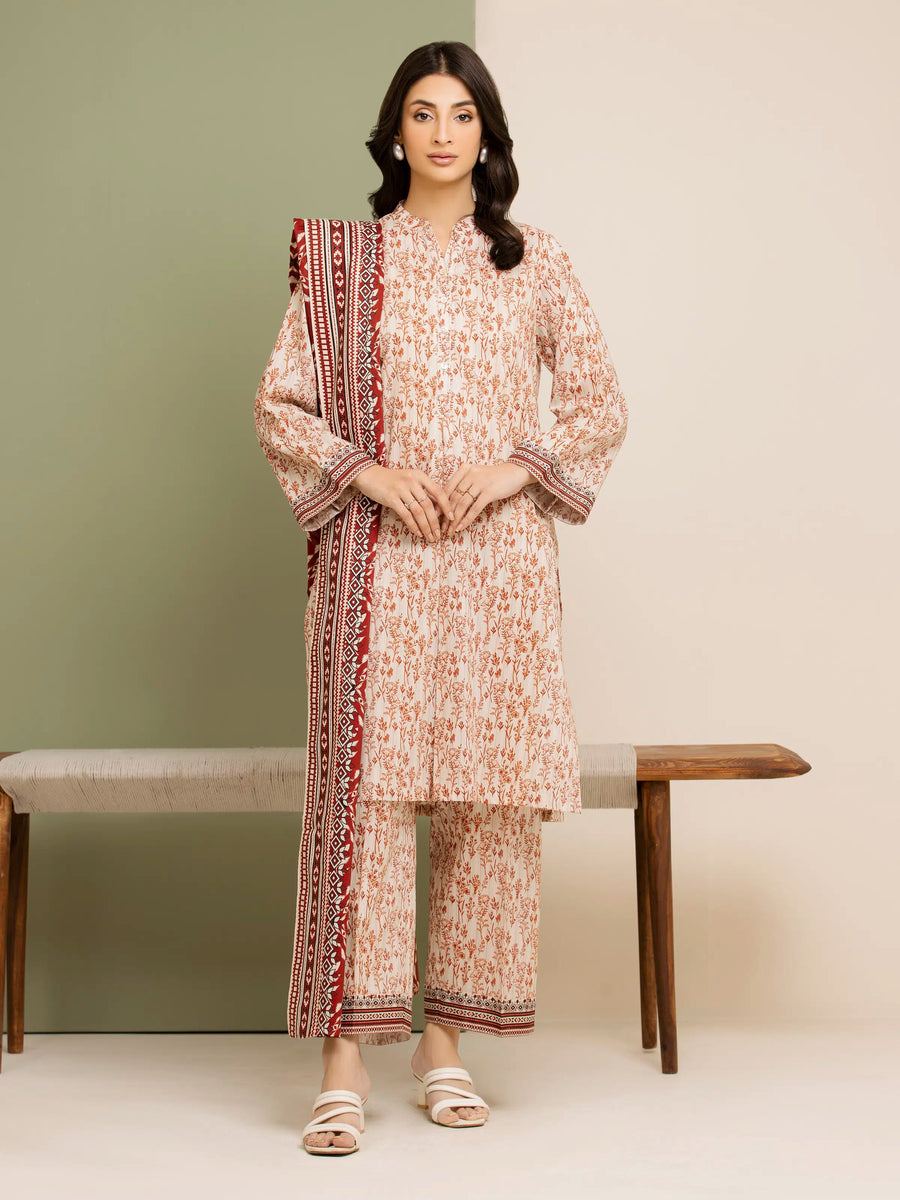 edenrobe Allure Lawn Unstitched Printed 3Pc Suit EWU5A1-35145