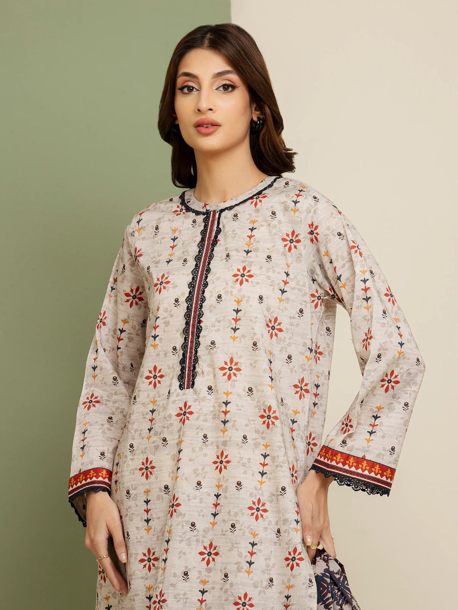 edenrobe Allure Lawn Unstitched Printed 3Pc Suit EWU5A1-35148