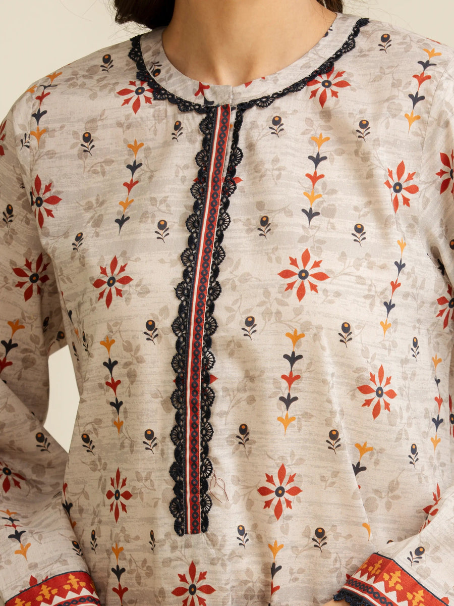 edenrobe Allure Lawn Unstitched Printed 3Pc Suit EWU5A1-35148