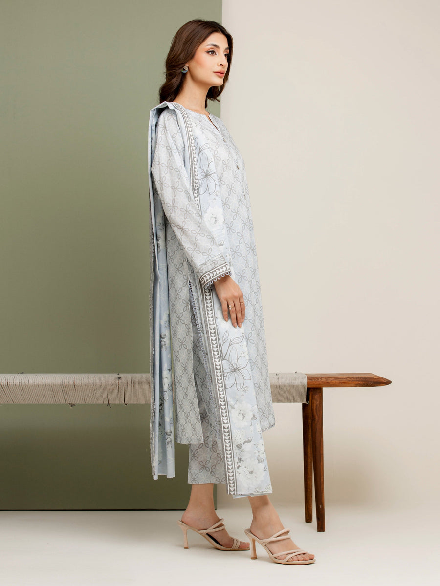 edenrobe Allure Lawn Unstitched Printed 3Pc Suit EWU5A1-35158
