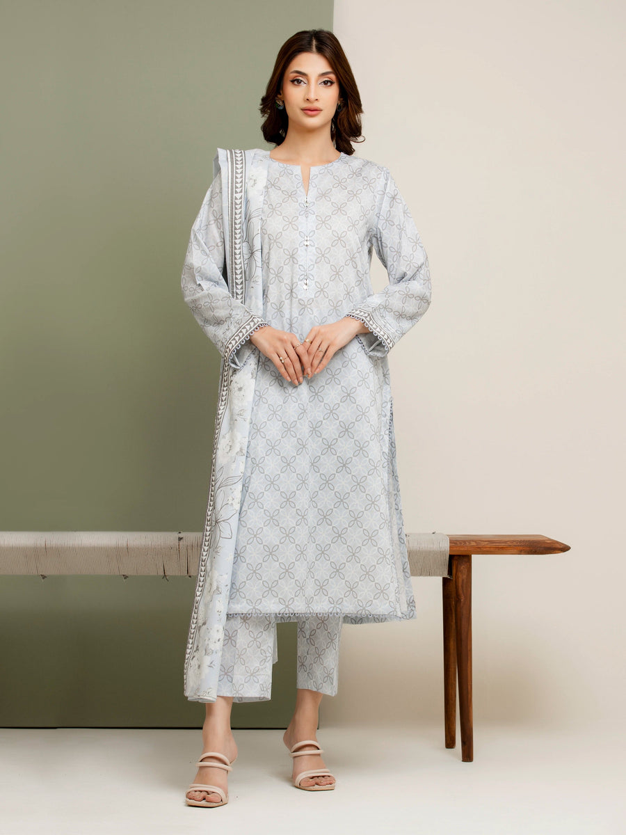 edenrobe Allure Lawn Unstitched Printed 3Pc Suit EWU5A1-35158