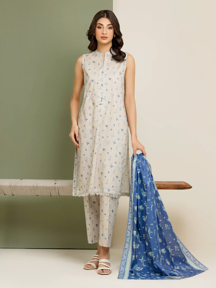 edenrobe Allure Lawn Unstitched Printed 3Pc Suit EWU5A1-35161