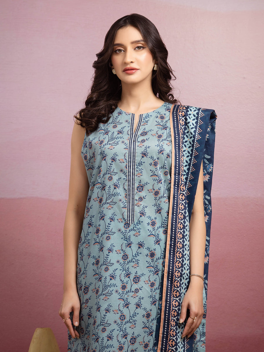 edenrobe Allure Lawn Unstitched Printed 3Pc Suit EWU5A1-35162