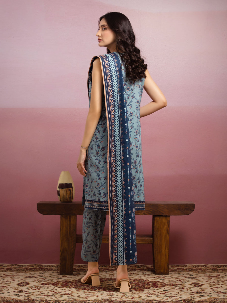 edenrobe Allure Lawn Unstitched Printed 3Pc Suit EWU5A1-35162