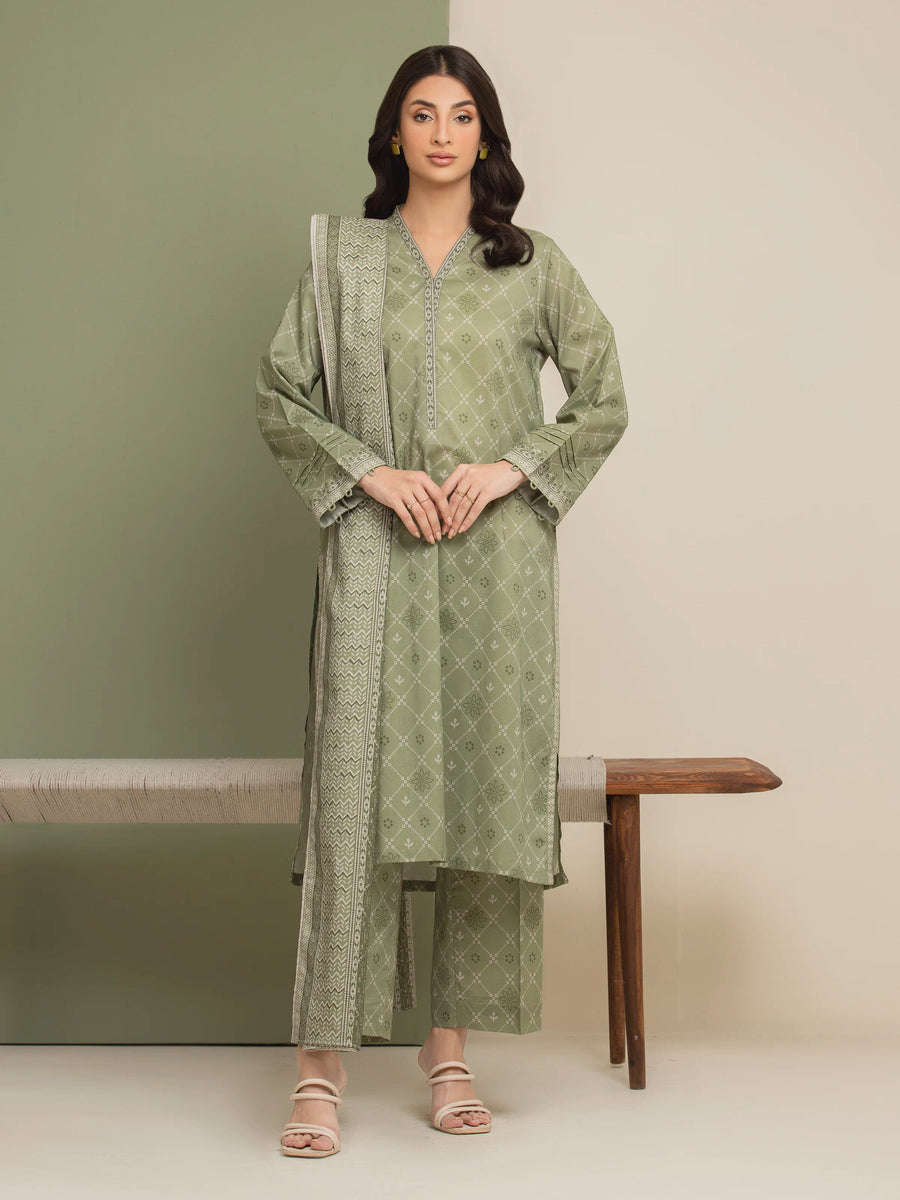 edenrobe Allure Lawn Unstitched Printed 3Pc Suit EWU5A1-35169