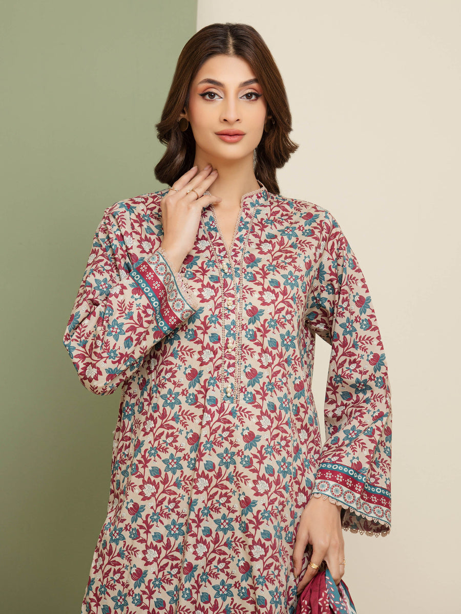 edenrobe Allure Lawn Unstitched Printed 3Pc Suit EWU5A1-35175