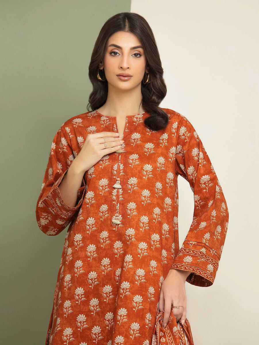 edenrobe Allure Lawn Unstitched Printed 3Pc Suit EWU5A1-35176