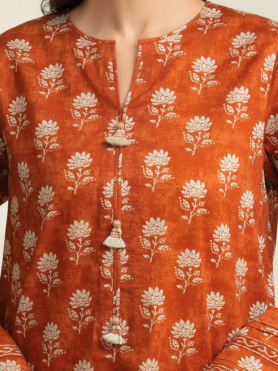edenrobe Allure Lawn Unstitched Printed 3Pc Suit EWU5A1-35176
