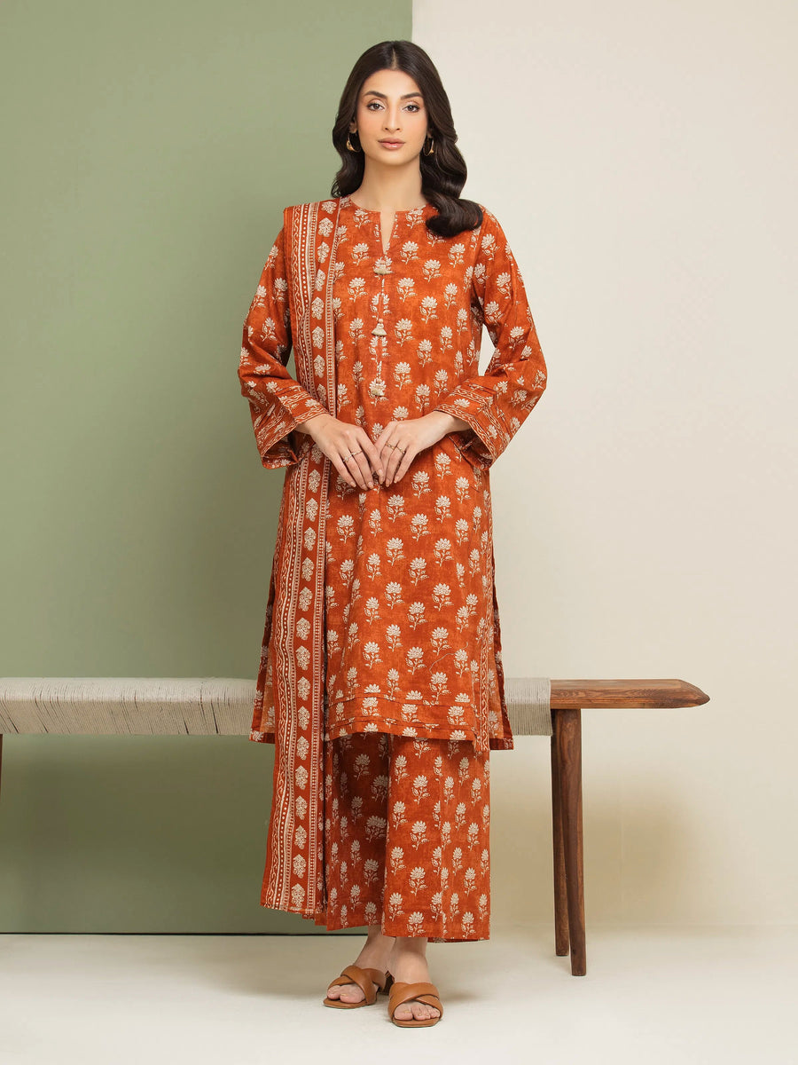 edenrobe Allure Lawn Unstitched Printed 3Pc Suit EWU5A1-35176