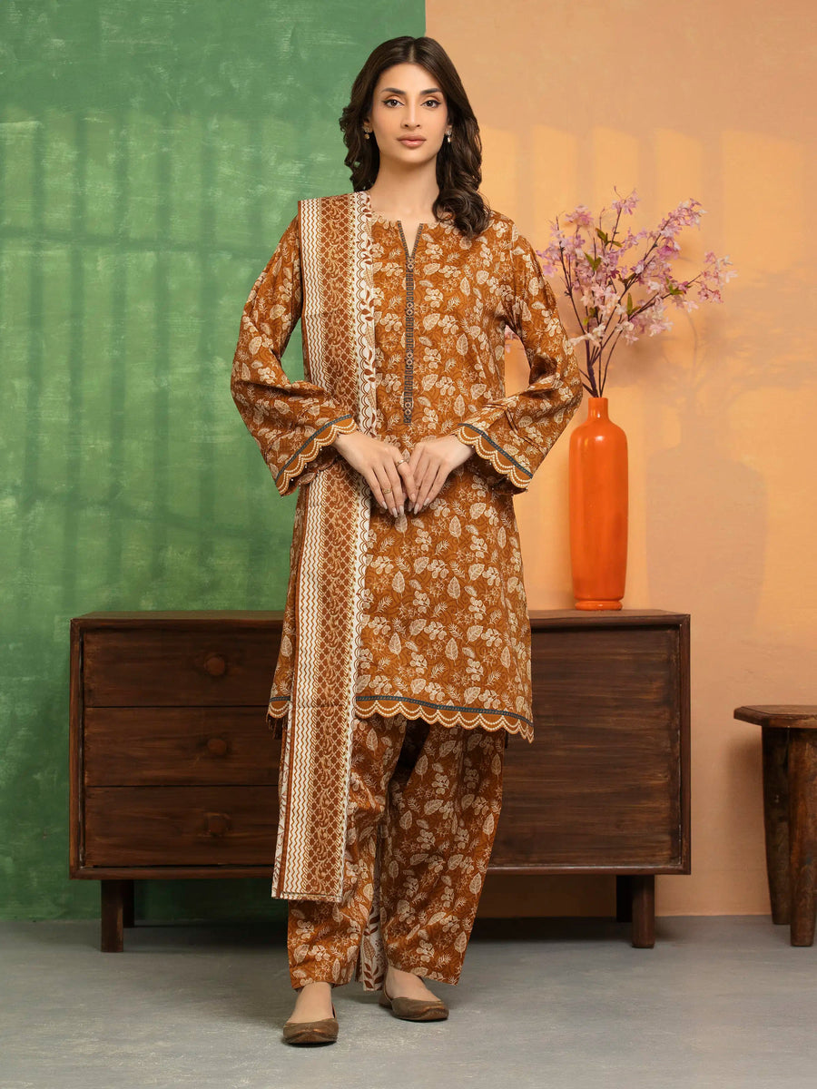 edenrobe Allure Lawn Unstitched Printed 3Pc Suit EWU5A1-35187