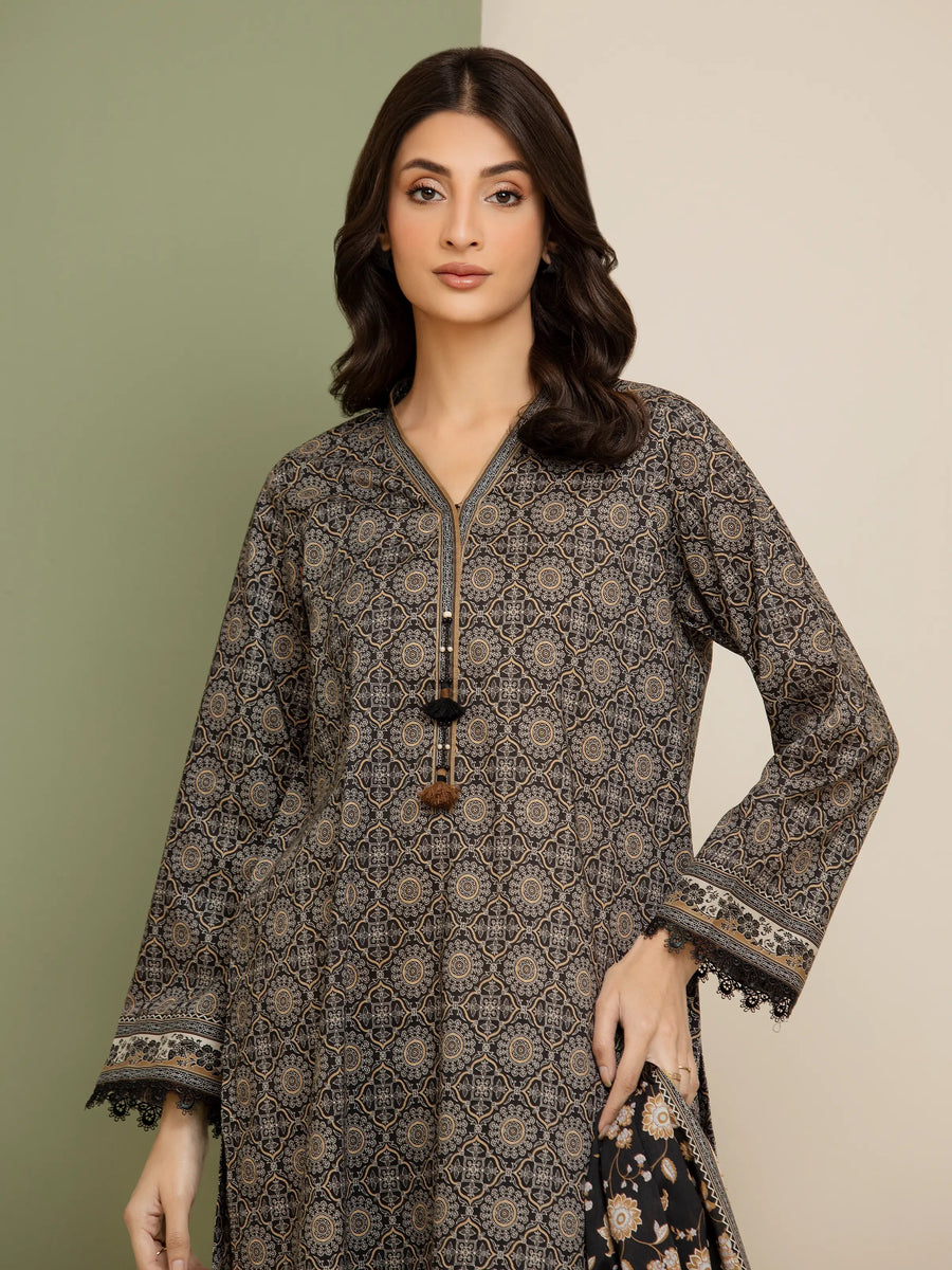 edenrobe Allure Lawn Unstitched Printed 3Pc Suit EWU5A1-35190