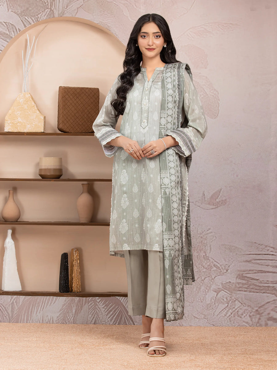 edenrobe Allure Lawn Unstitched Printed 3Pc Suit EWU5A1-35218