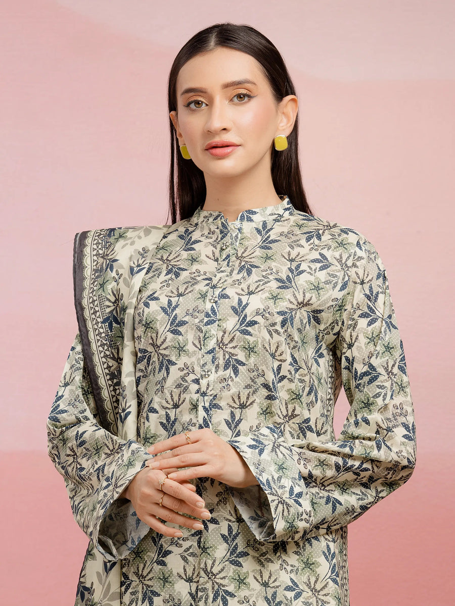 edenrobe Allure Lawn Unstitched Printed 3Pc Suit EWU5A1-35227