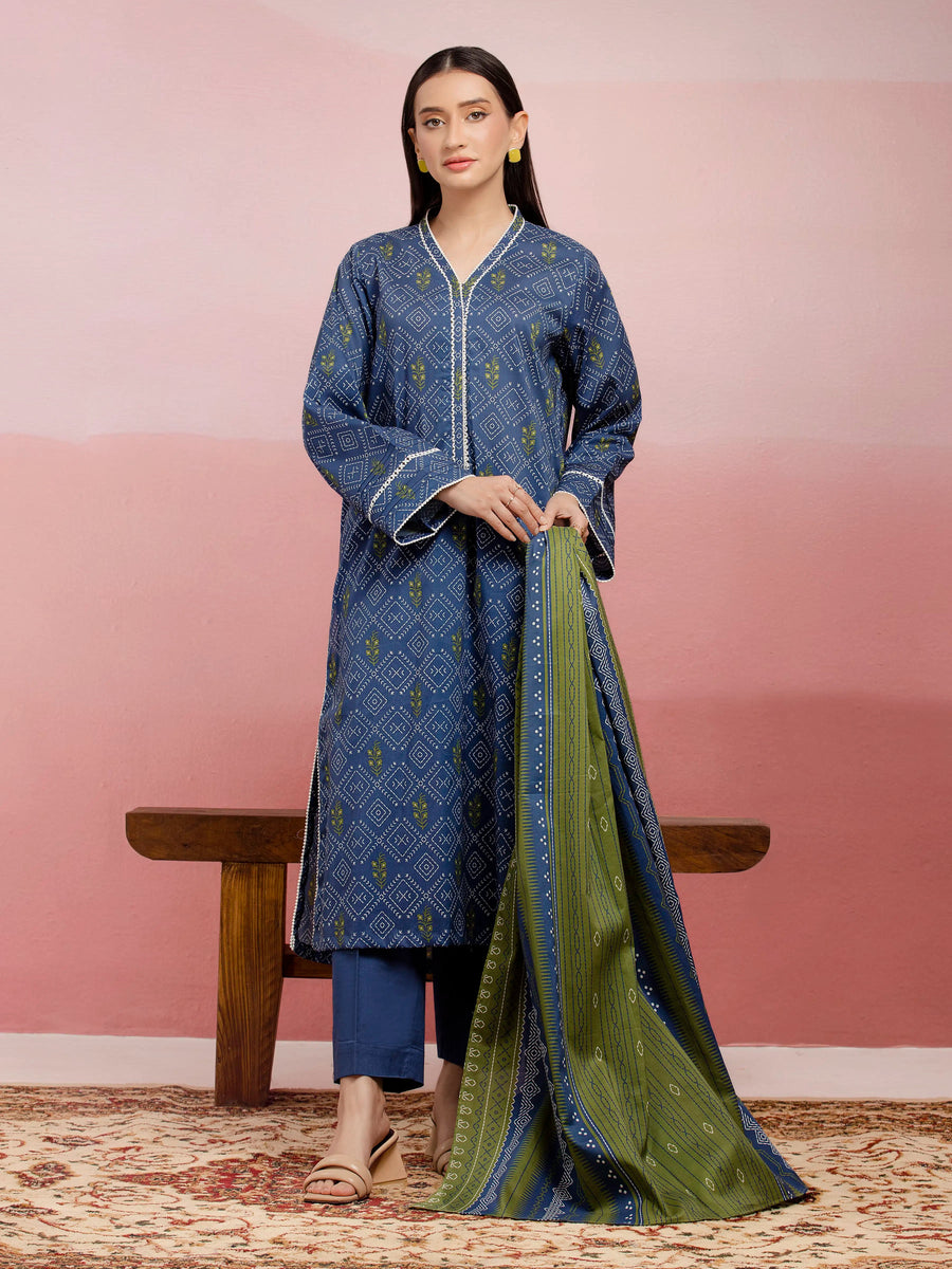 edenrobe Allure Lawn Unstitched Printed 3Pc Suit EWU5A1-35228