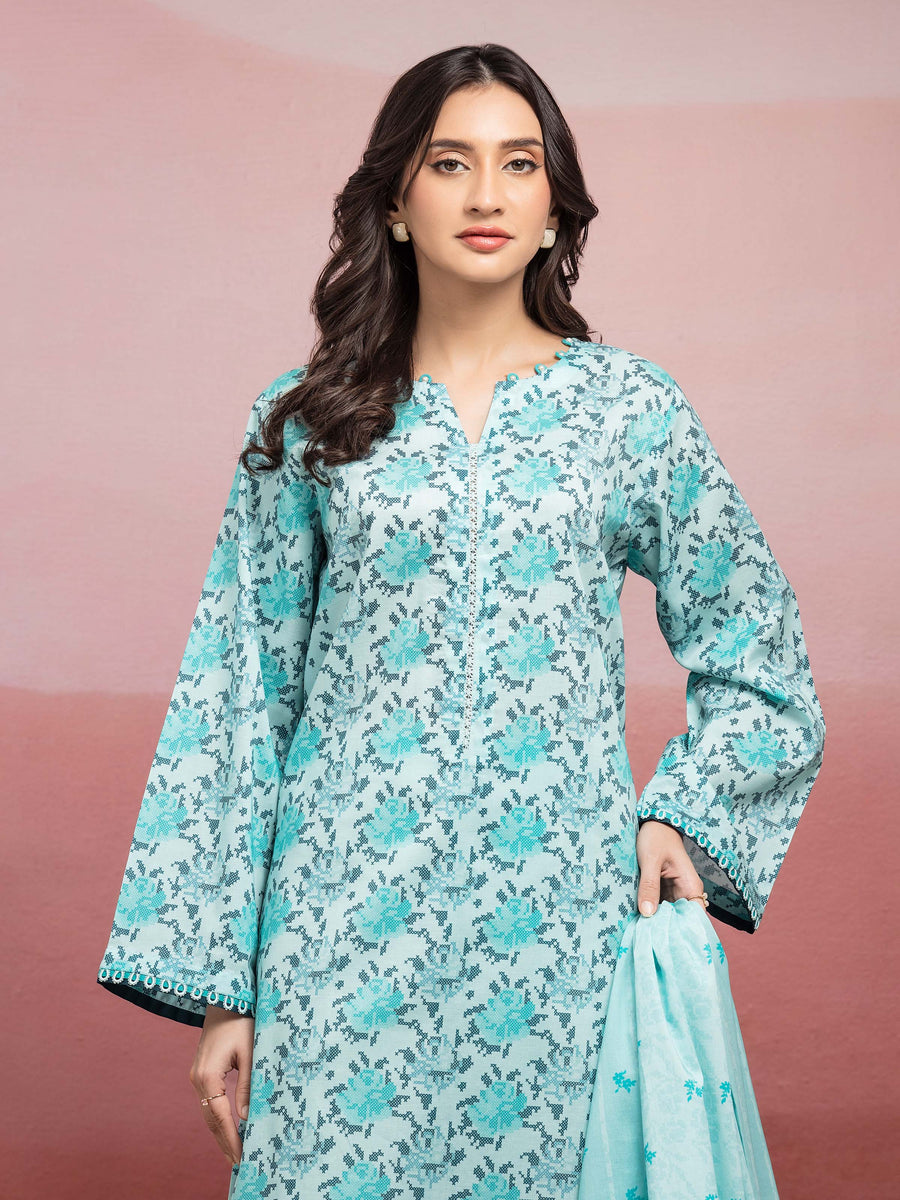 edenrobe Allure Lawn Unstitched Printed 3Pc Suit EWU5A1-35229