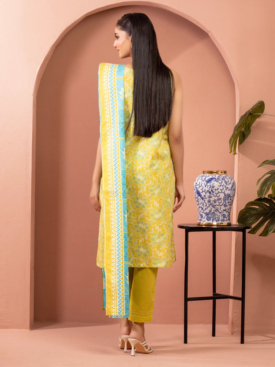 edenrobe Allure Lawn Unstitched Printed 3Pc Suit EWU5A1-35236