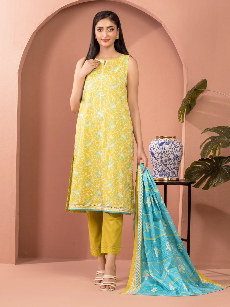 edenrobe Allure Lawn Unstitched Printed 3Pc Suit EWU5A1-35236
