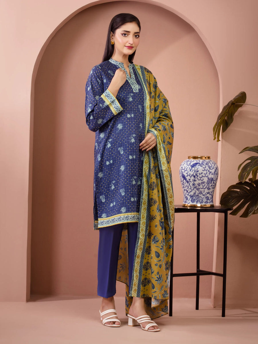 edenrobe Allure Lawn Unstitched Printed 3Pc Suit EWU5A1-35238