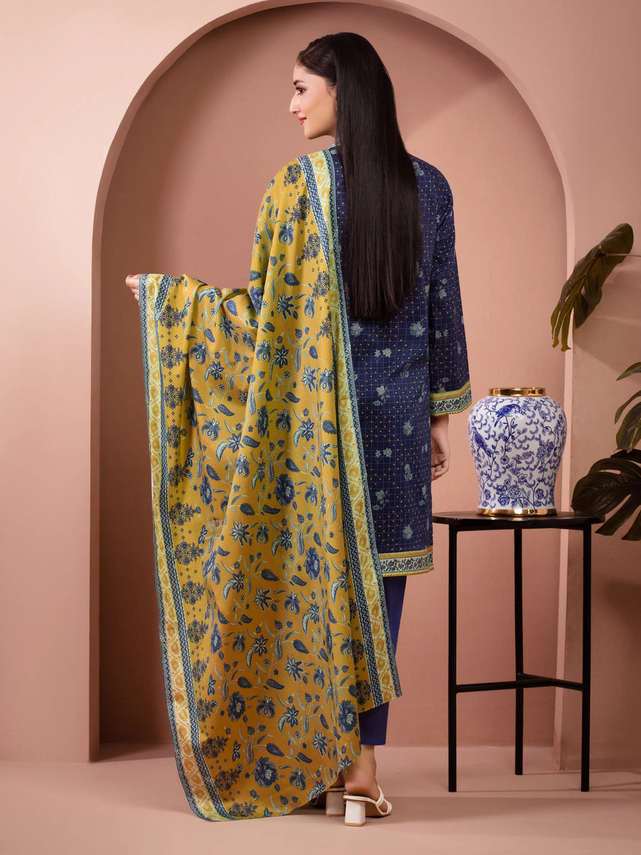 edenrobe Allure Lawn Unstitched Printed 3Pc Suit EWU5A1-35238