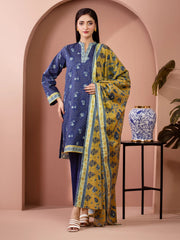 edenrobe Allure Lawn Unstitched Printed 3Pc Suit EWU5A1-35238