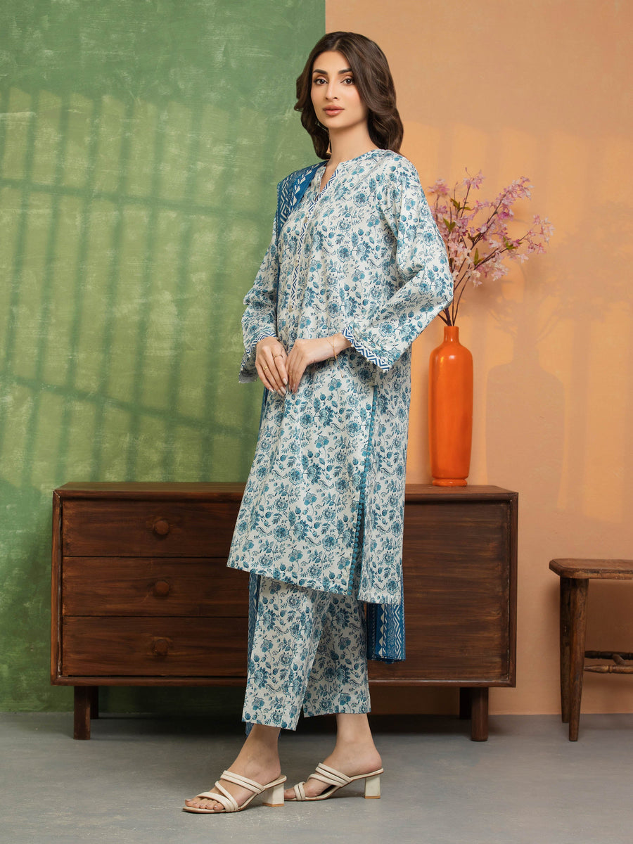 edenrobe Allure Lawn Unstitched Printed 3Pc Suit EWU5A1-35248