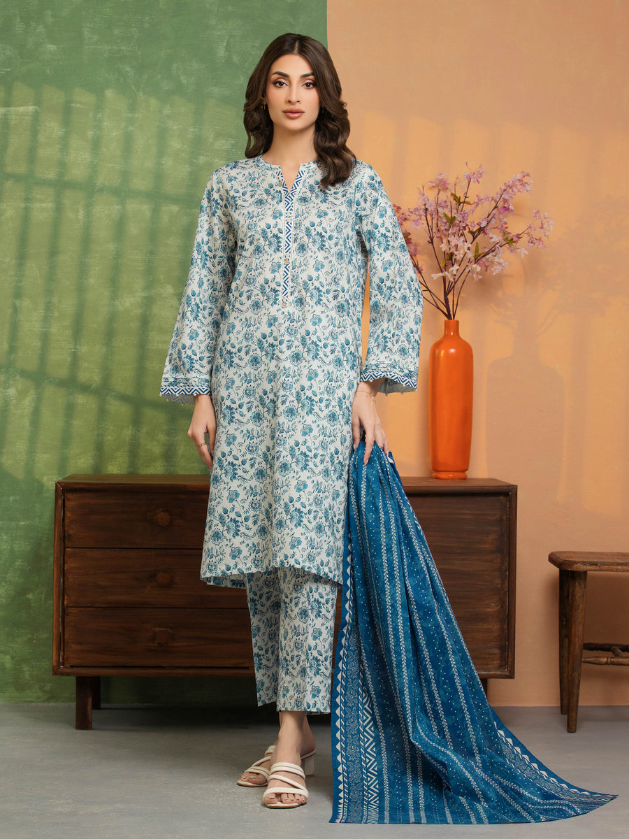 edenrobe Allure Lawn Unstitched Printed 3Pc Suit EWU5A1-35248