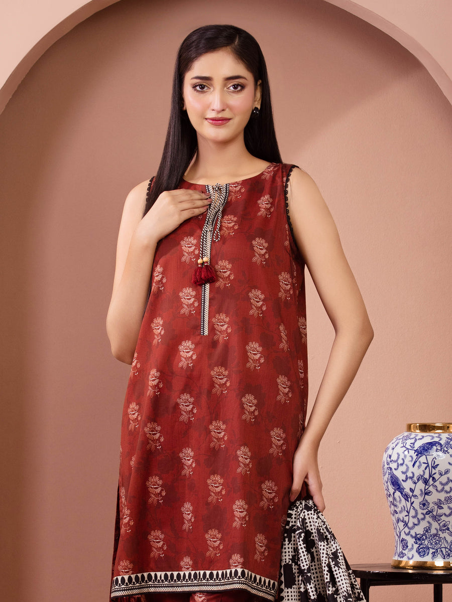 edenrobe Allure Lawn Unstitched Printed 3Pc Suit EWU5A1-35254