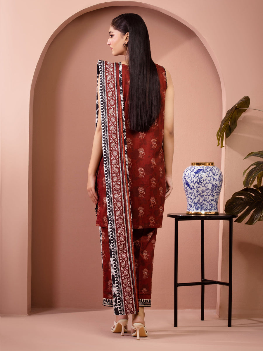 edenrobe Allure Lawn Unstitched Printed 3Pc Suit EWU5A1-35254