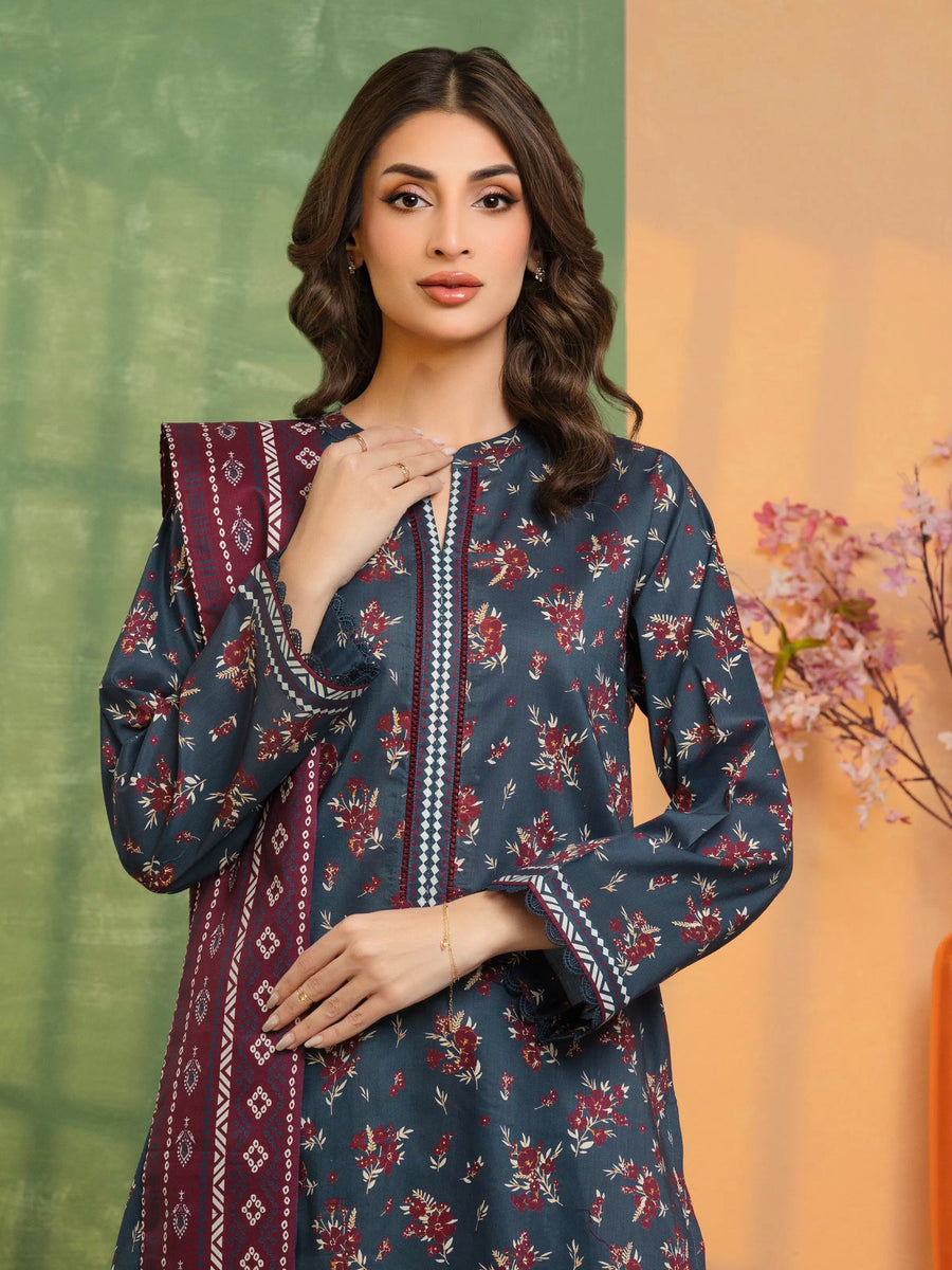 edenrobe Allure Lawn Unstitched Printed 3Pc Suit EWU5A1-35276