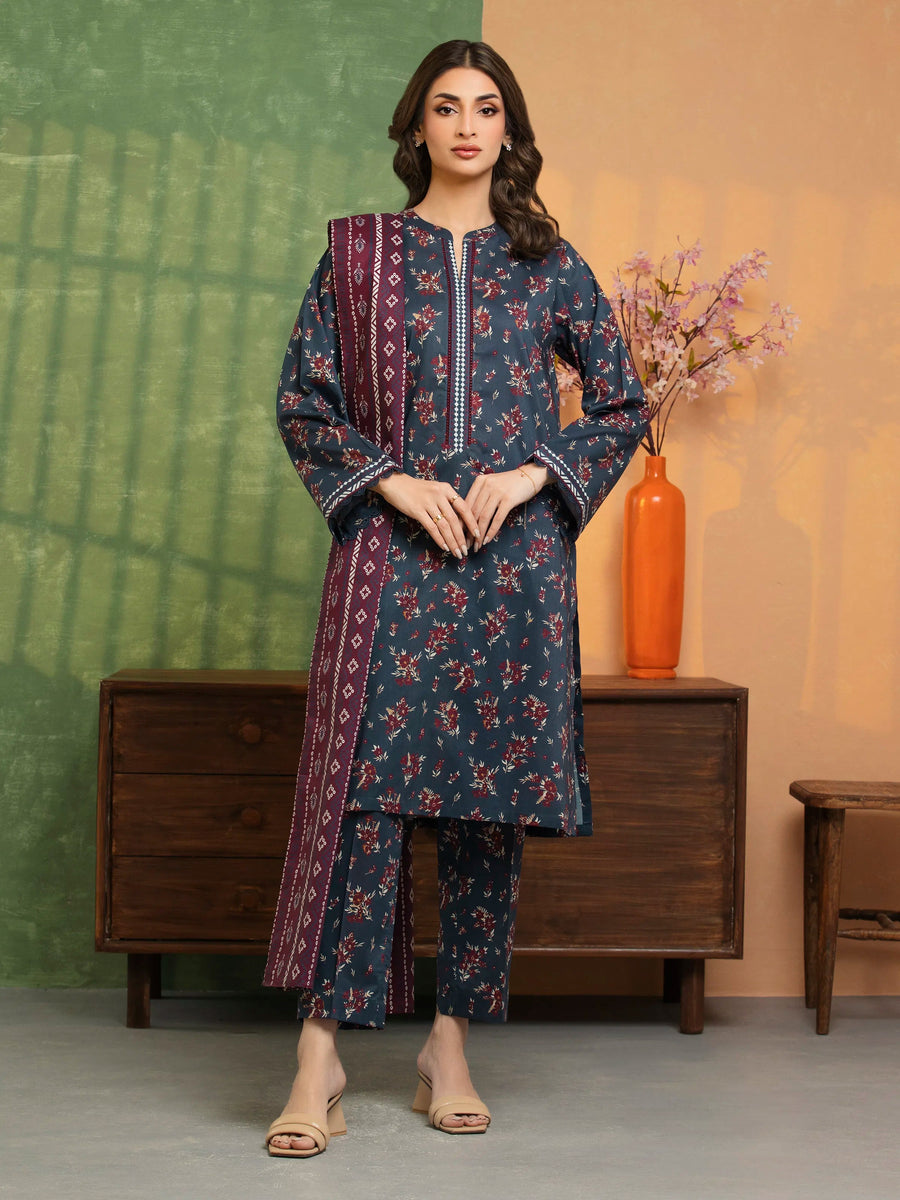 edenrobe Allure Lawn Unstitched Printed 3Pc Suit EWU5A1-35276