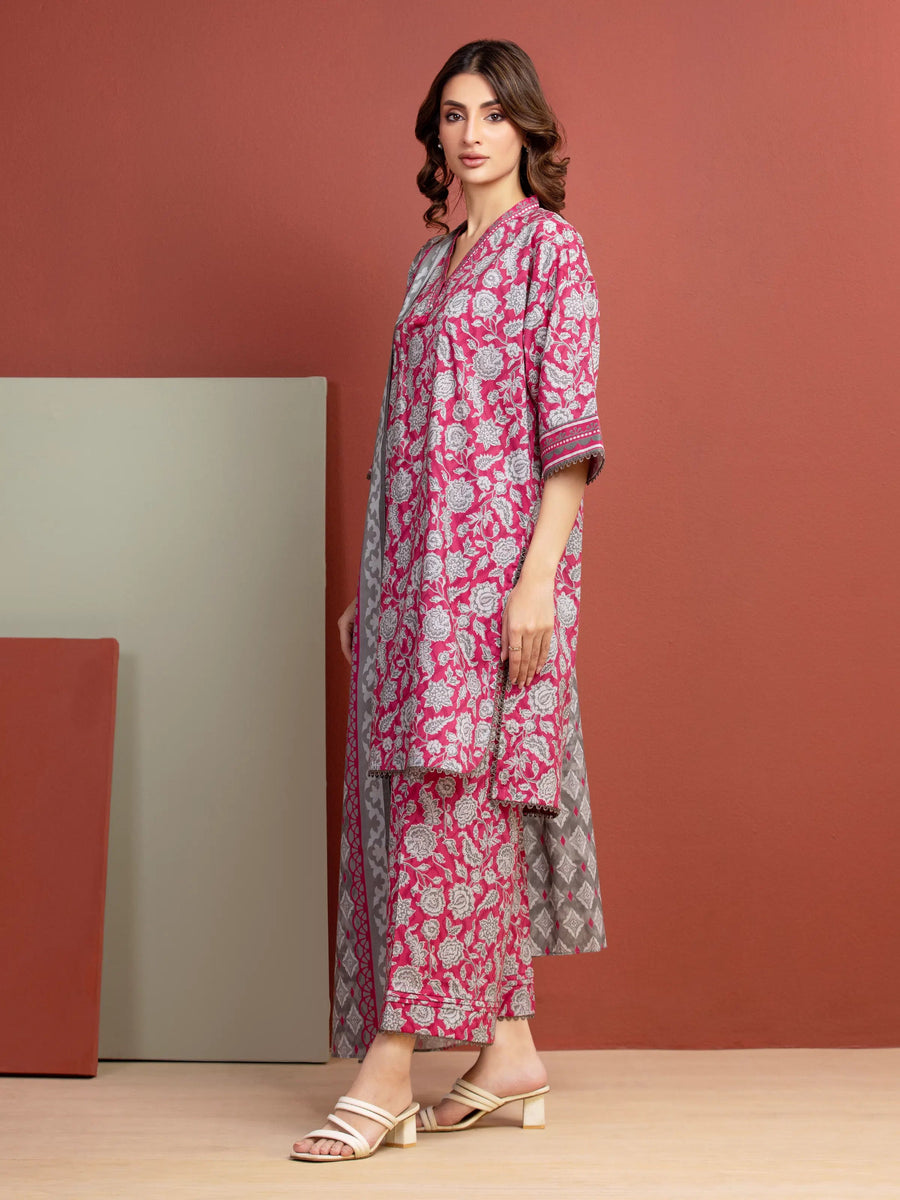 edenrobe Allure Lawn Unstitched Printed 3Pc Suit EWU5A1-35287