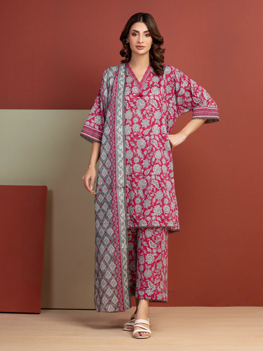 edenrobe Allure Lawn Unstitched Printed 3Pc Suit EWU5A1-35287