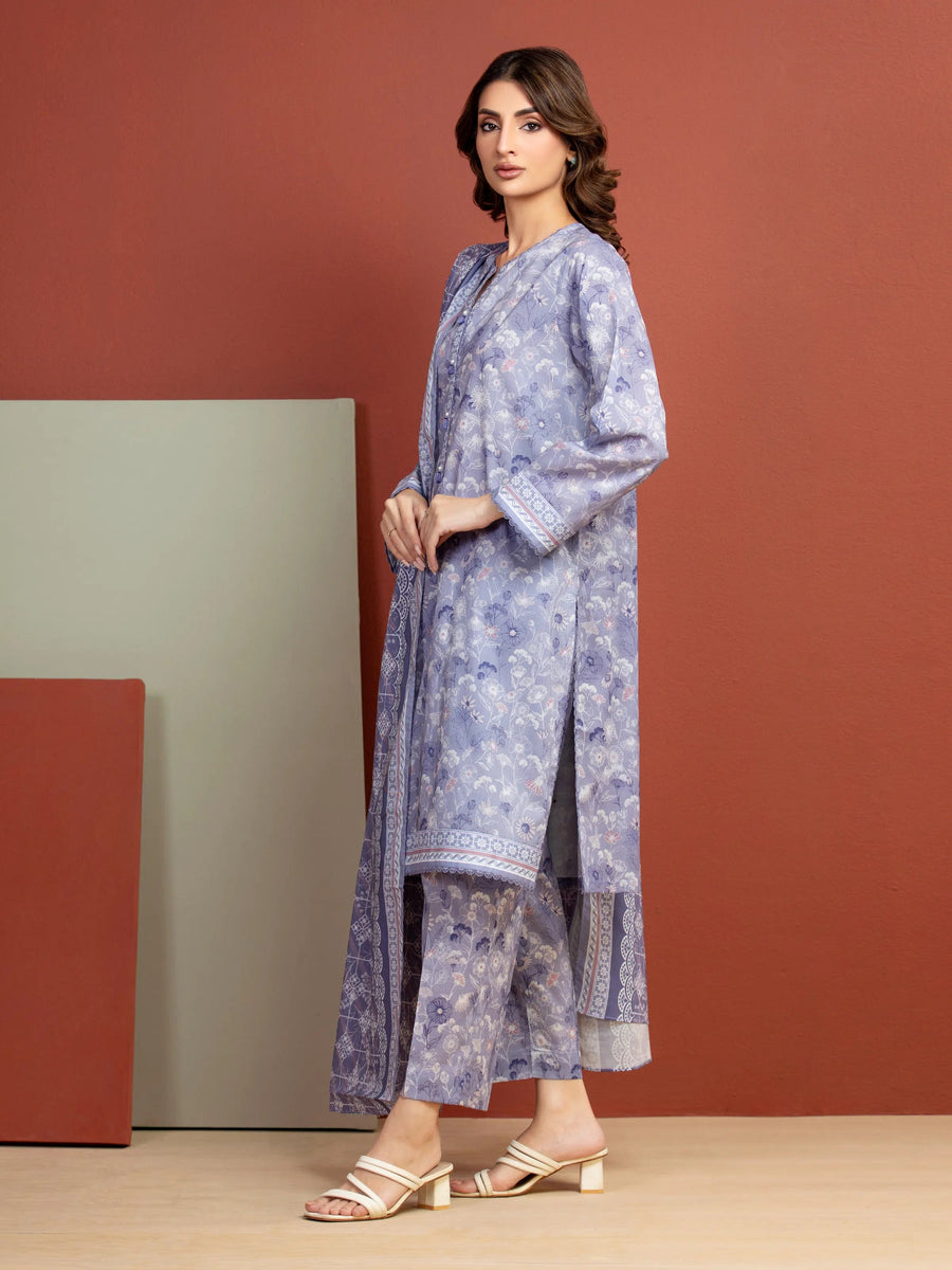 edenrobe Allure Lawn Unstitched Printed 3Pc Suit EWU5A1-35288