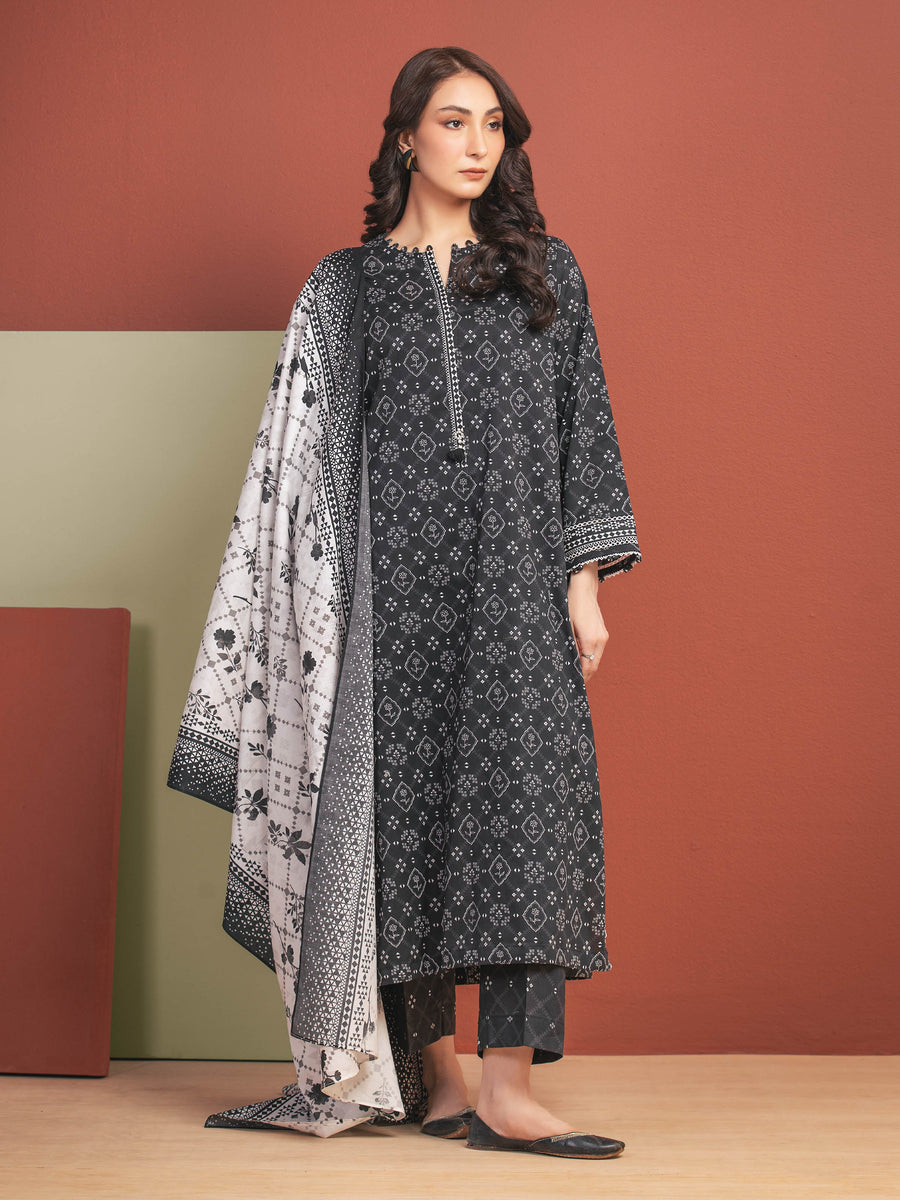 edenrobe Allure Lawn Unstitched Printed 3Pc Suit EWU5A1-35306