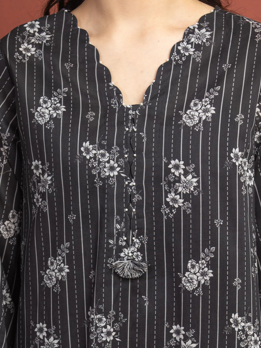 edenrobe Allure Lawn Unstitched Printed 3Pc Suit EWU5A1-35307