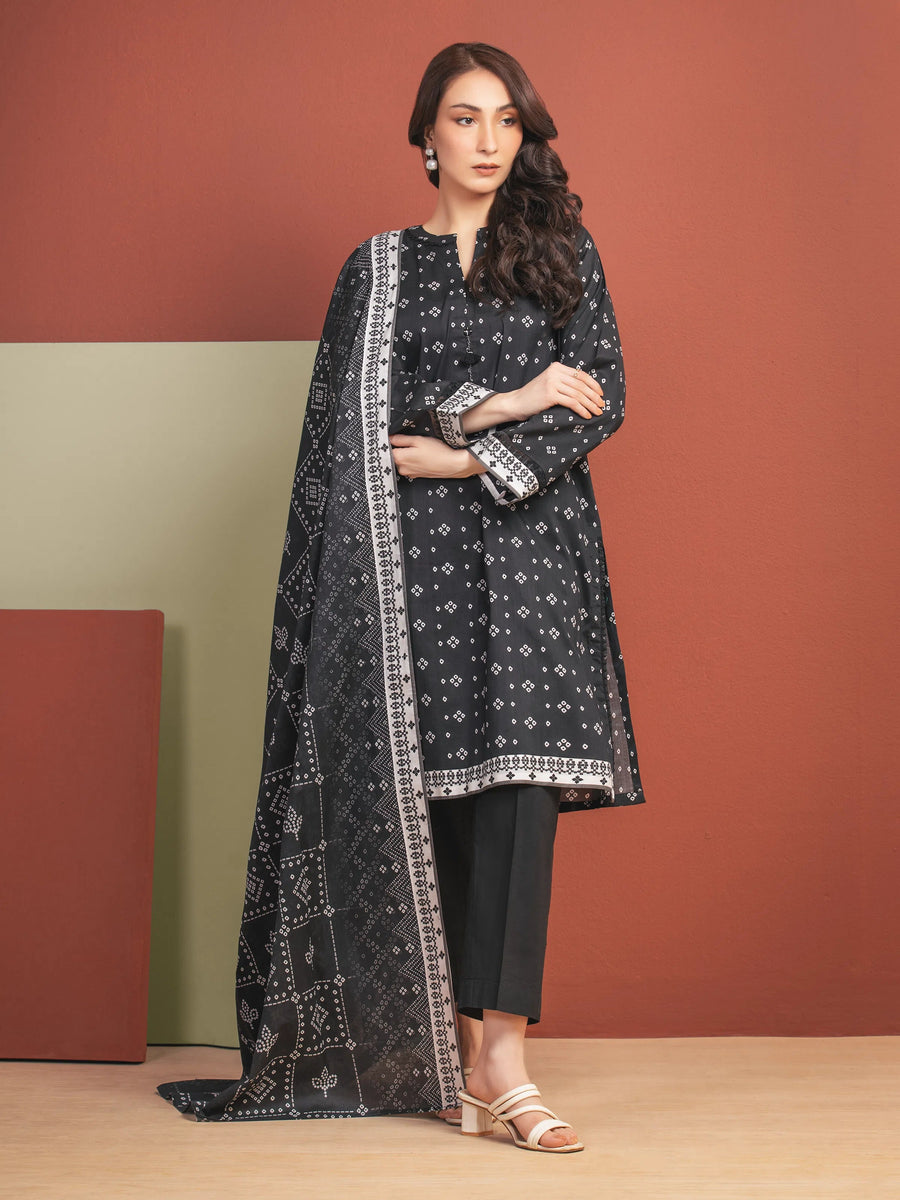 edenrobe Allure Lawn Unstitched Printed 3Pc Suit EWU5A1-35314