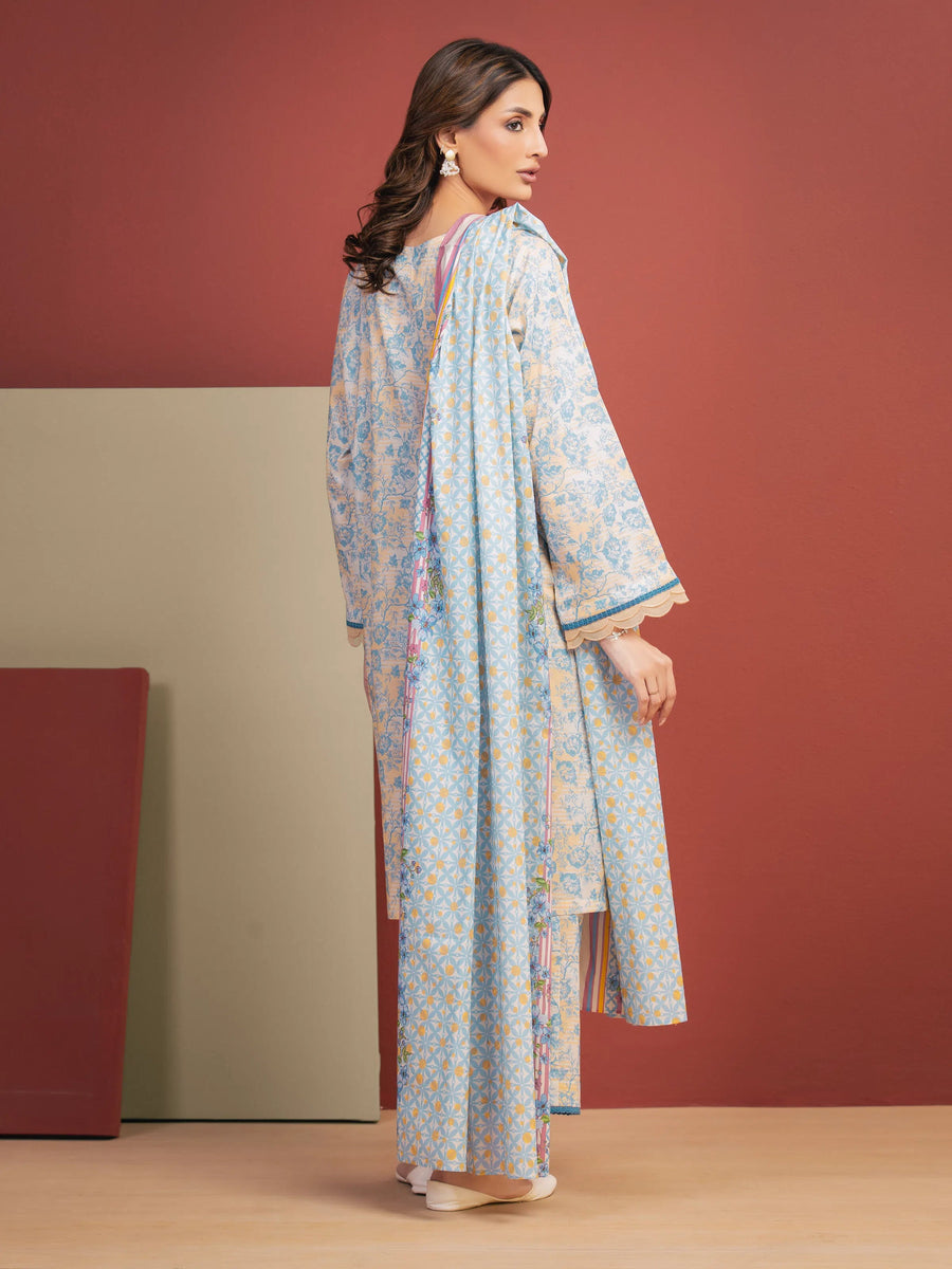 edenrobe Allure Lawn Unstitched Printed 3Pc Suit EWU5A1-35318