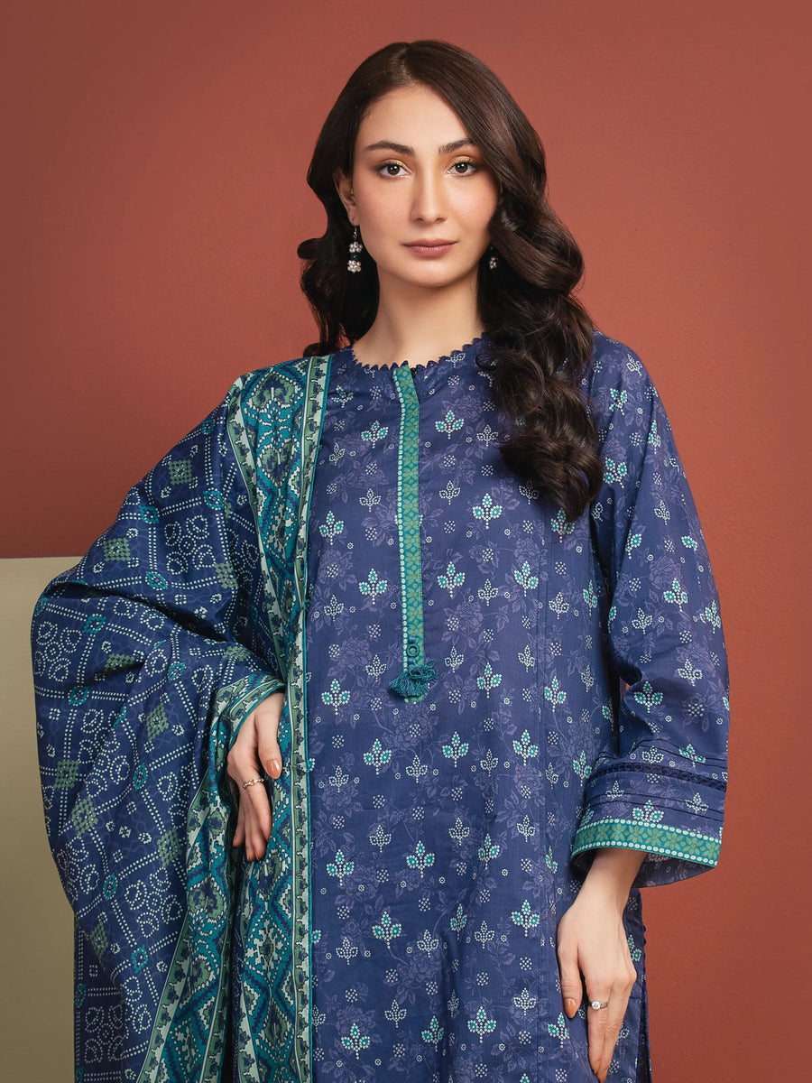 edenrobe Allure Lawn Unstitched Printed 3Pc Suit EWU5A1-35321