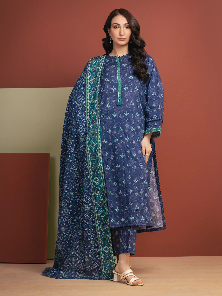 edenrobe Allure Lawn Unstitched Printed 3Pc Suit EWU5A1-35321