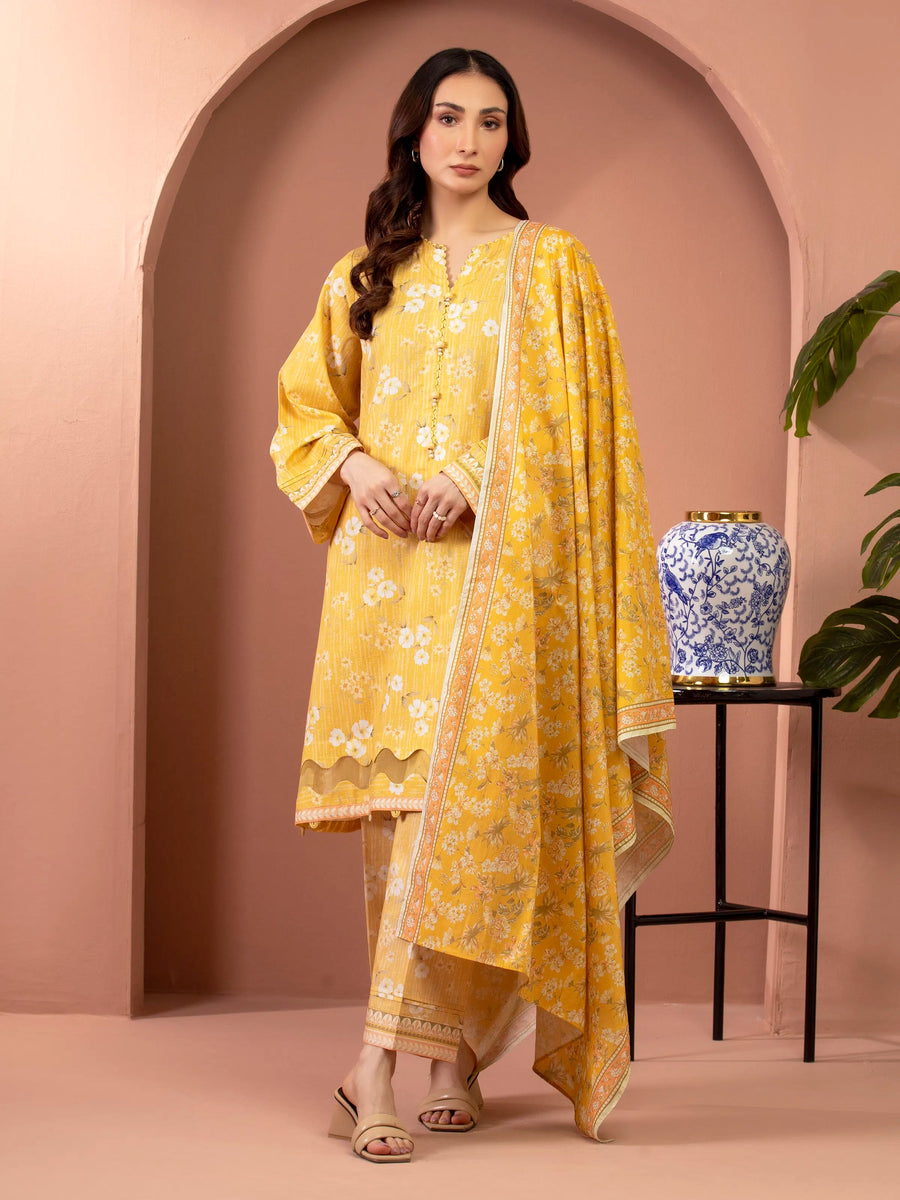 edenrobe Allure Lawn Unstitched Printed 3Pc Suit EWU5A1-35617