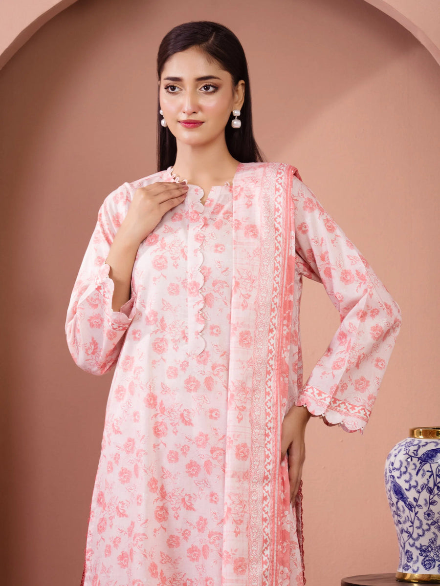 edenrobe Allure Lawn Unstitched Printed 3Pc Suit EWU5A1-35625