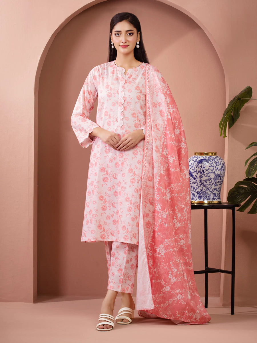edenrobe Allure Lawn Unstitched Printed 3Pc Suit EWU5A1-35625