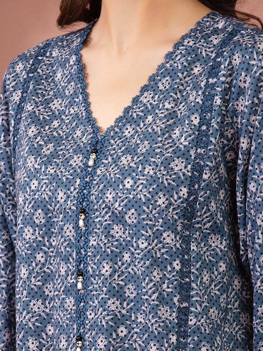 edenrobe Allure Lawn Unstitched Printed 3Pc Suit EWU5A1-35635