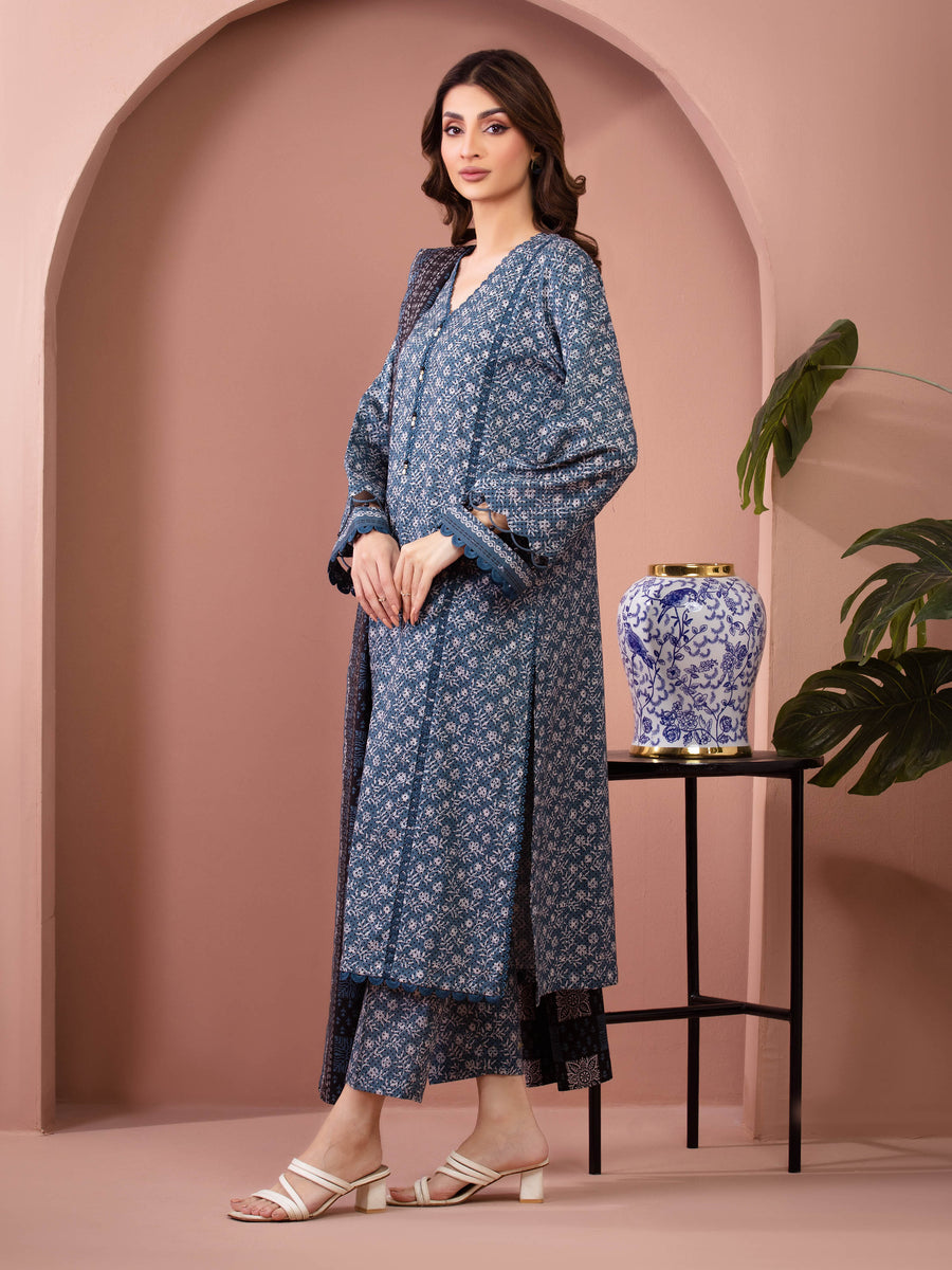edenrobe Allure Lawn Unstitched Printed 3Pc Suit EWU5A1-35635