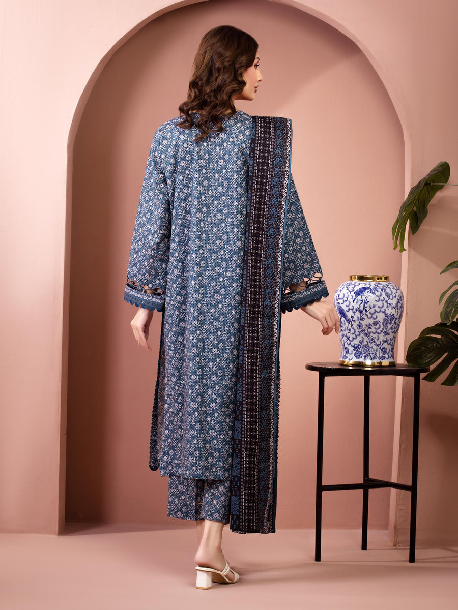 edenrobe Allure Lawn Unstitched Printed 3Pc Suit EWU5A1-35635