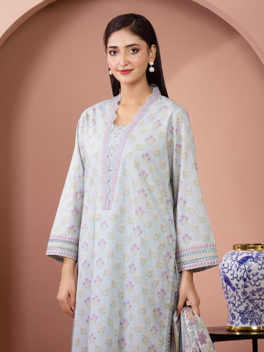 edenrobe Allure Lawn Unstitched Printed 3Pc Suit EWU5A1-35643