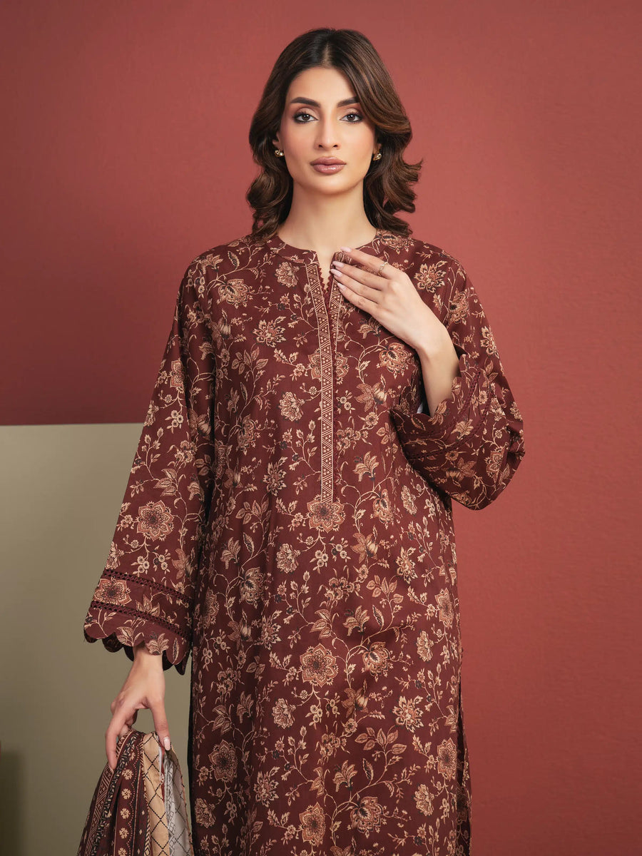edenrobe Allure Lawn Unstitched Printed 3Pc Suit EWU5A1-35650