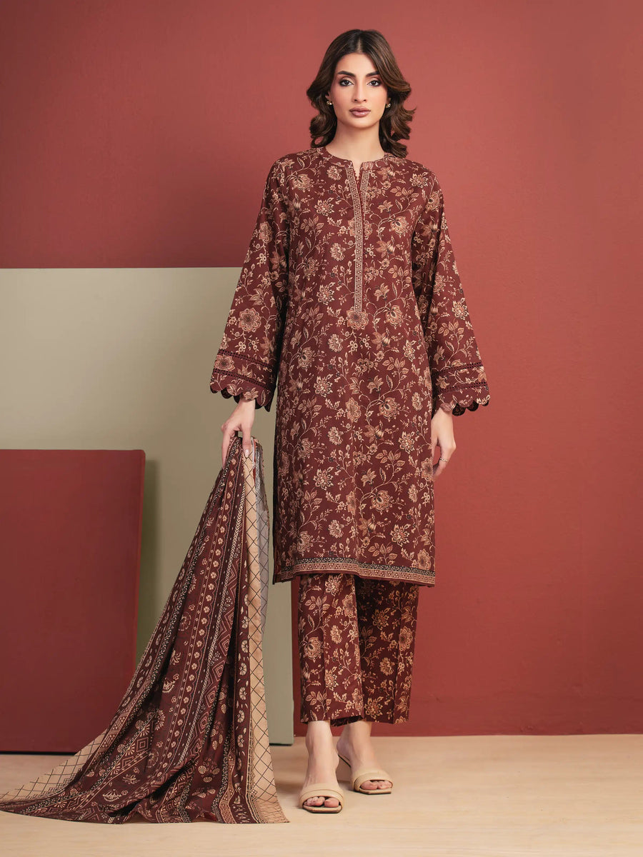 edenrobe Allure Lawn Unstitched Printed 3Pc Suit EWU5A1-35650