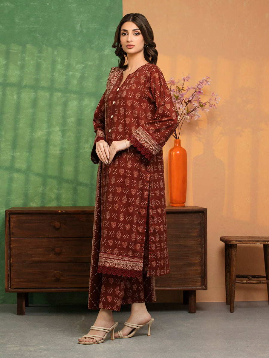 edenrobe Allure Lawn Unstitched Printed 3Pc Suit EWU5A1-35657